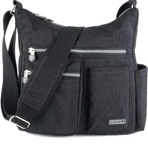 NWT- Mhcnll Black Crossbody Bag with Multiple Pockets